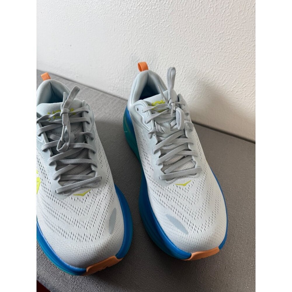 Hoka One One Bondi 8 Mens 11.5 D Ice Flow Bit Of Blue Running Shoes Walking New - Picture 3 of 14